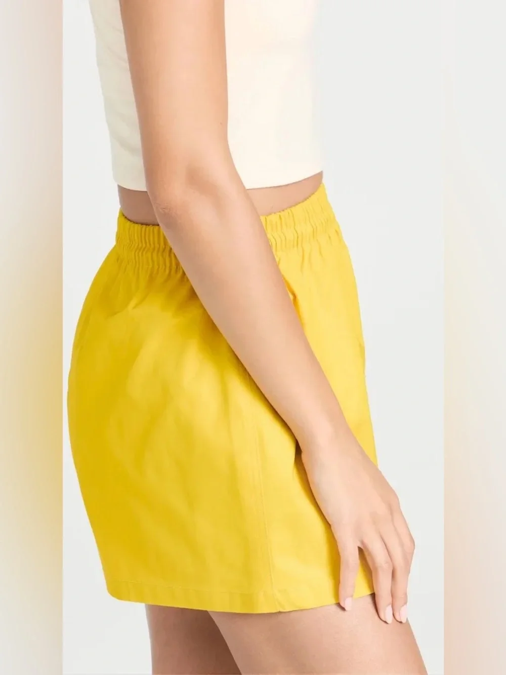 Tory Burch Bright Yellow Elastic-Waist Athletic Shorts